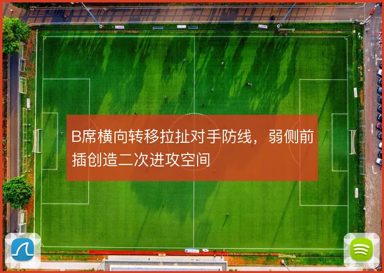B席横向转移拉扯对手防线,弱侧前插创造二次进攻空间